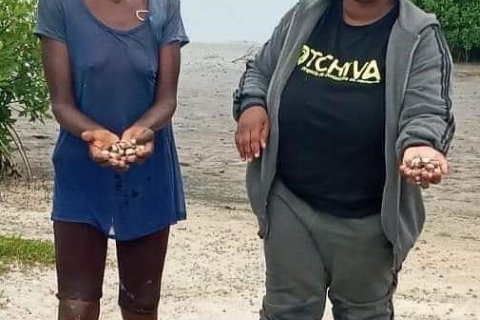 Fernanda Samuel and a local fisher