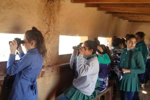 Students at the education centre, Azraq Oasis Ramsar Site