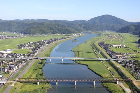 Lower Maruyama River and the Surrounding Rice Paddies