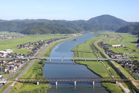 Lower Maruyama River and the Surrounding Rice Paddies