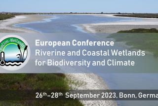 Banner for the European Conference on Riverine and Coastal Wetlands for Biodiversity and Climate 